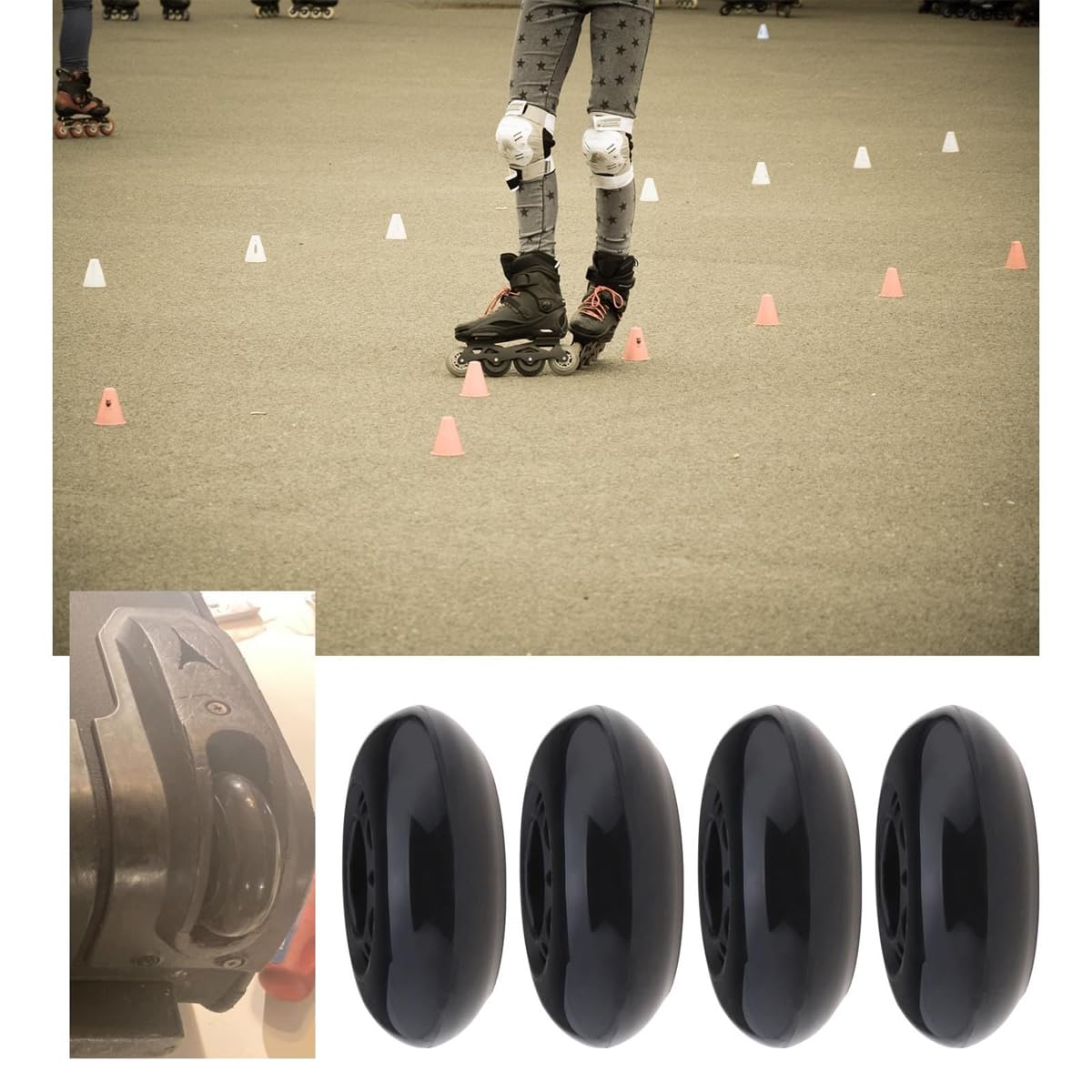 Patines en línea 64mm 82A rodamientos ABEC-7 para patinaje interior exterior entrenamiento