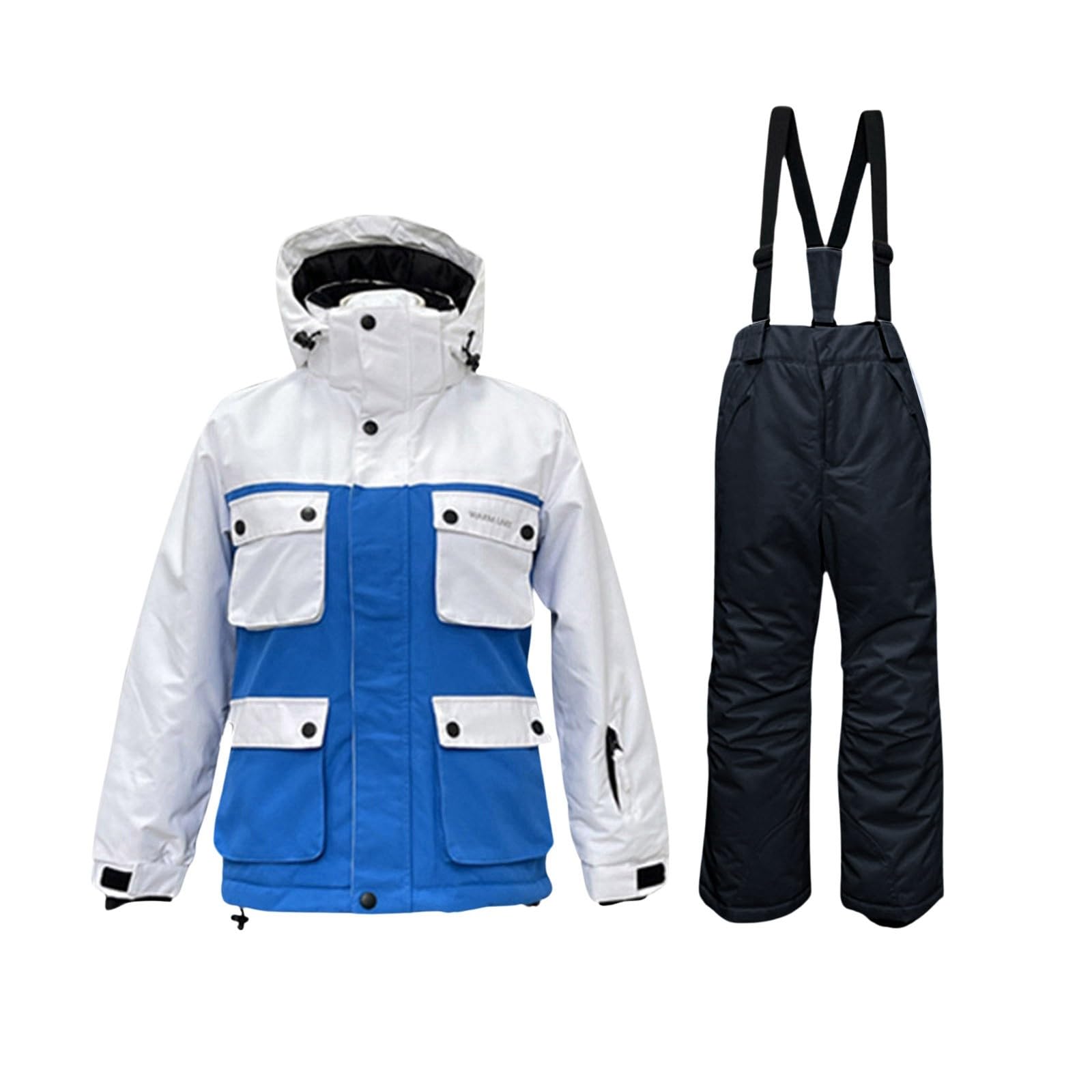 2026 Pantaloni Da Sci Bambini Giacca Da Sci Inverno E Pantaloni Set Con Cappuccio Bavaglino Set Antivento Caldo Tuta Da Sci