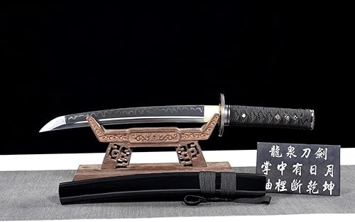 Miniatura 9 de Katana corta hecha a mano Katana japonesa Wakizashi Samurai Espada T10 Hoja templada de arcilla de acero (20.9 in)