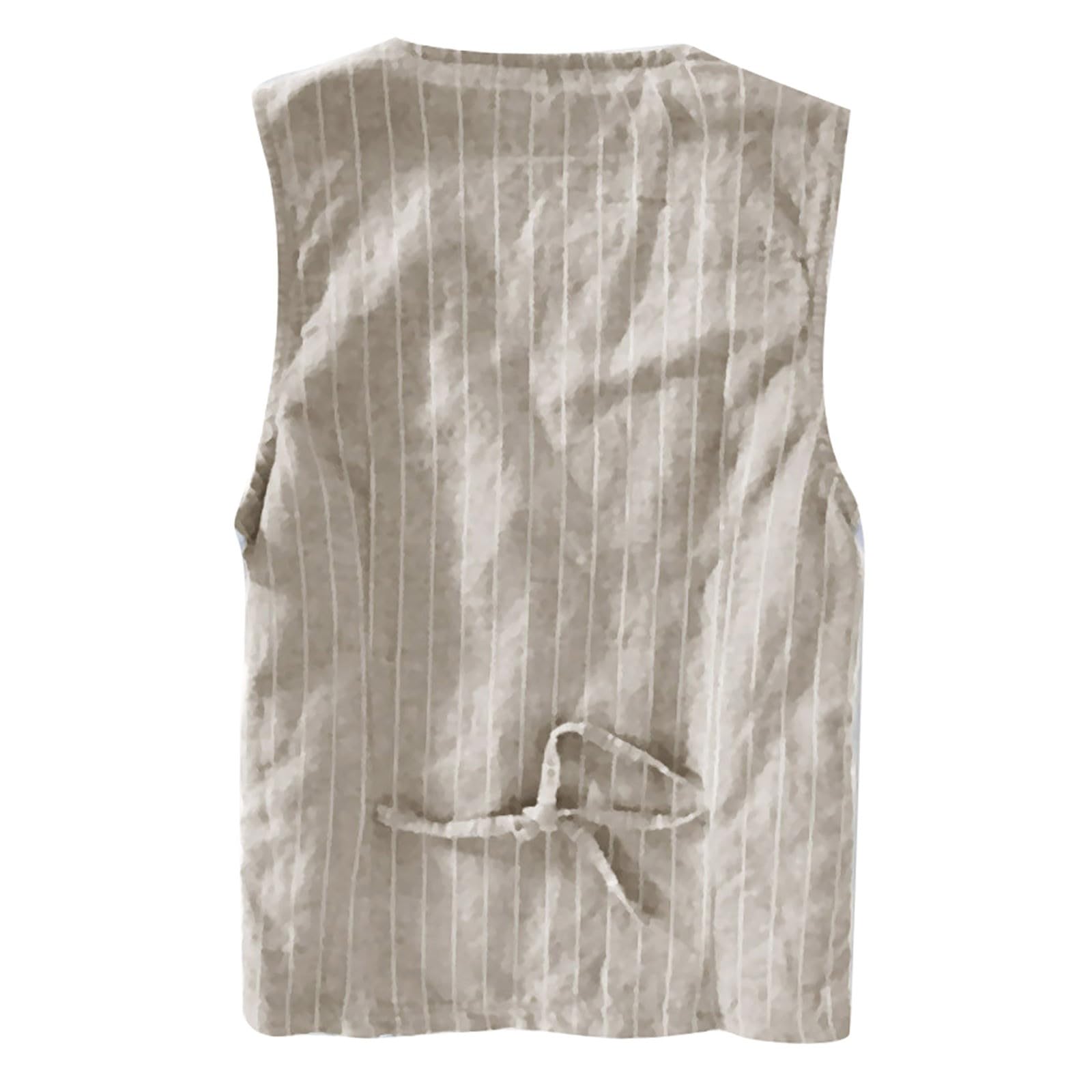 Chaleco de lino a rayas para hombre, chaleco sin mangas a rayas azul marino para hombre, chaleco de lino con botones, elegante chaleco de rayas para hombre, chaleco de lino azul marino para uso casual