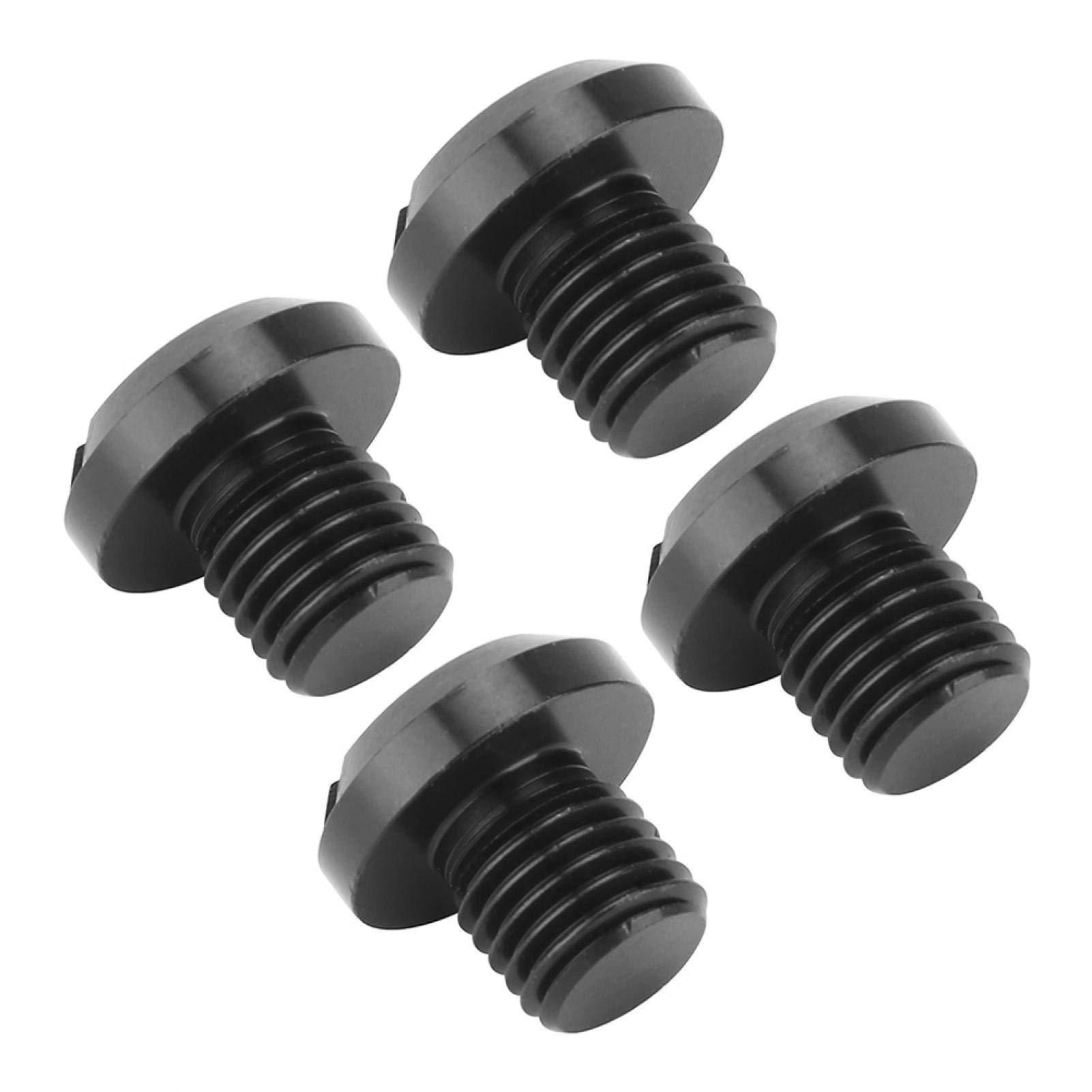 4 Bouchons Rétroviseur Moto M10 X 1.25 GVSS - Aluminium Noir, Protection Filetage Universelle