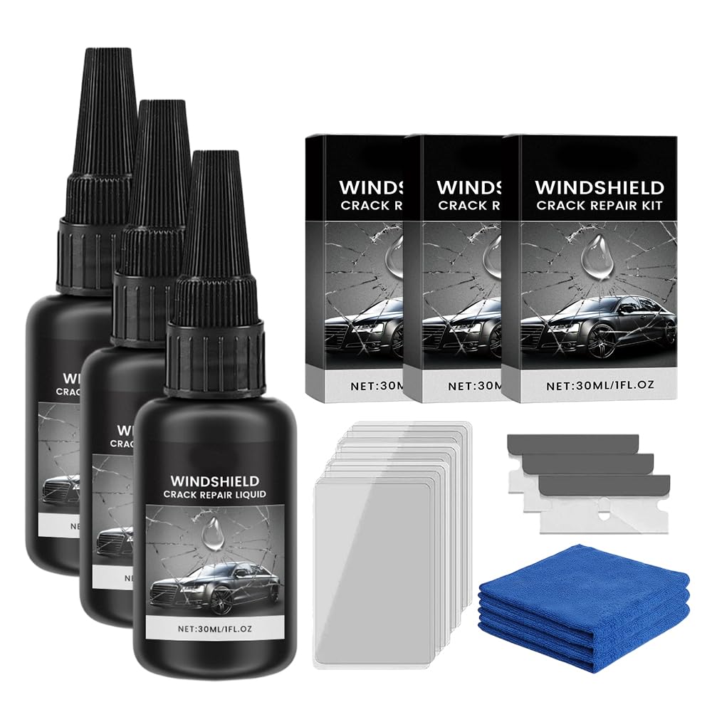 Windshield Crack Repair Kit 2026 New Advanced Formula Quick Fix with 30ml Glass Repair Liquid 1 Towel 1