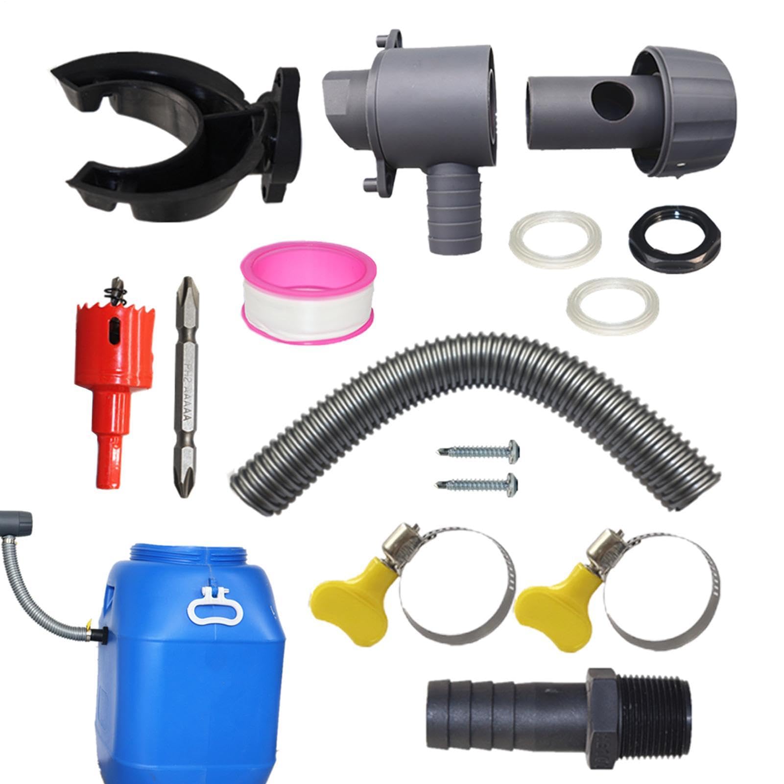 Regenwasserumsteller für Fallrohr | wetterfest mit flexibler Schlauchfiltration | Regenfass Dachrinnenumsteller-Set | für Wasserfilterung im Freien, verzinktes PVC PE und Kupferrohre