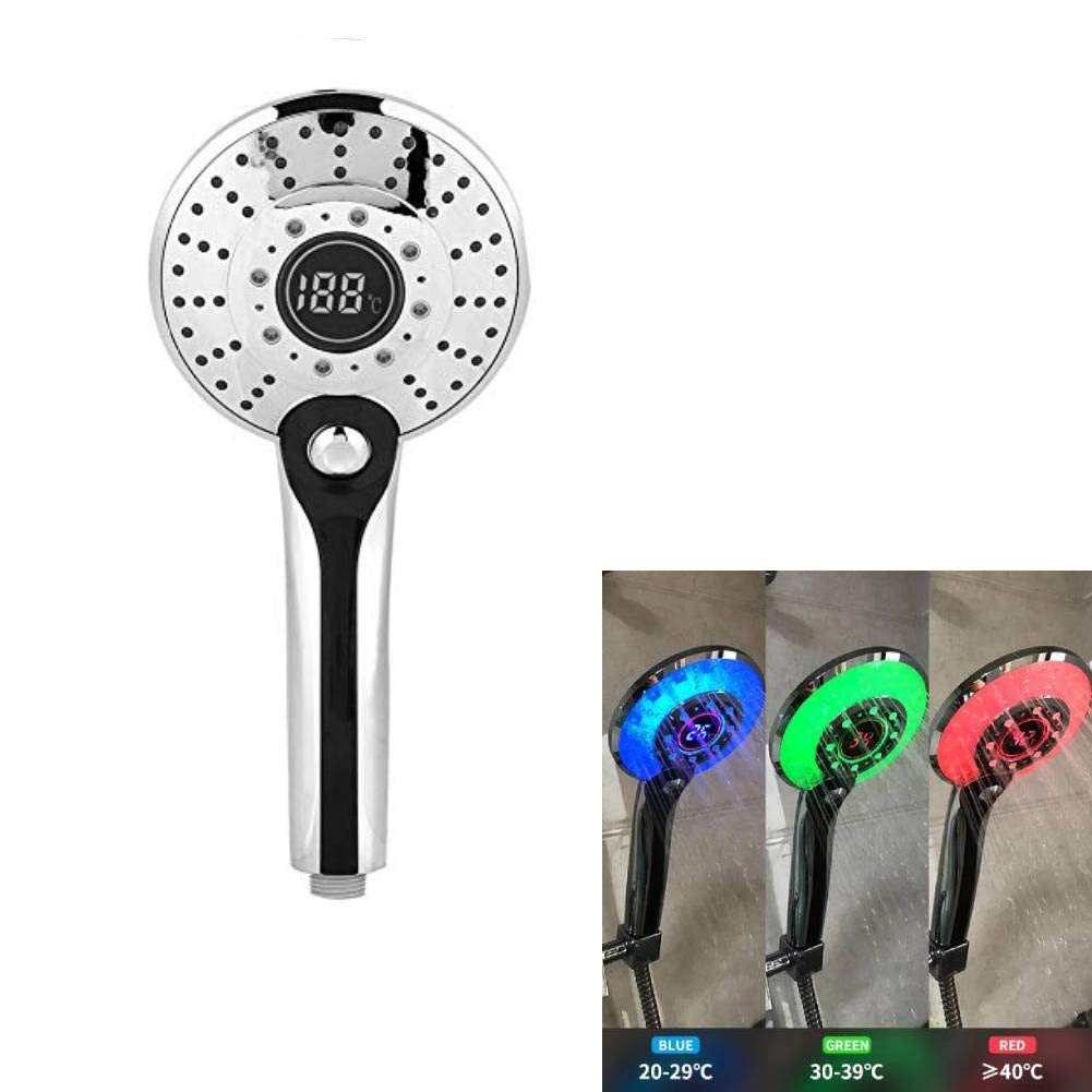 Cafopgrill Blue,Green,Red Handheld Shower-Head 3 Colors Water Temperature Controlled 3-Setting Led Digital Display Handheld Bathroom Shower Head Showerhead Water Sprayer