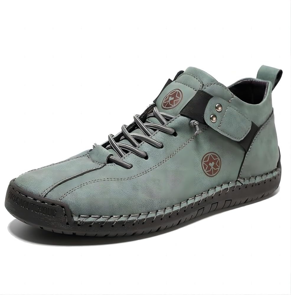 Asifn Men's Casual Boots Handmade Lightweight Outdoor Chukka Breathable Non-Slip Mid-Top Ankle For Hiking Slip-on Loafers Shoes