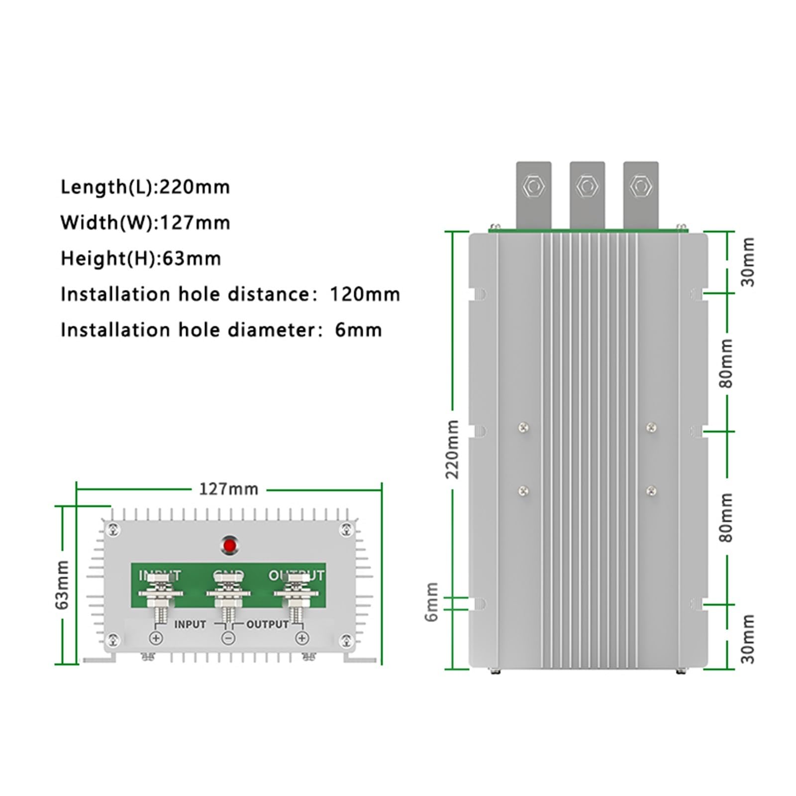 12 V na 28 V 24 V 50 A 60 A przetwornica DC-DC o dużej mocy 24 V na 36 V48 V samochodowy moduł mocy zwiększającej napięcie (12V24Vto48V40AX5)