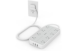 TESSAN Flat Plug Power Strip Surge Protector