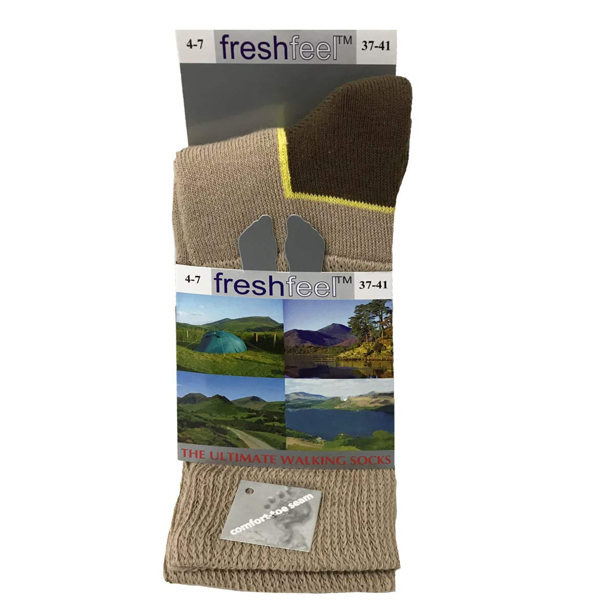 Insightclothing Women's Brown Reinforced Cushioned Foot Ultimate Walking Socks