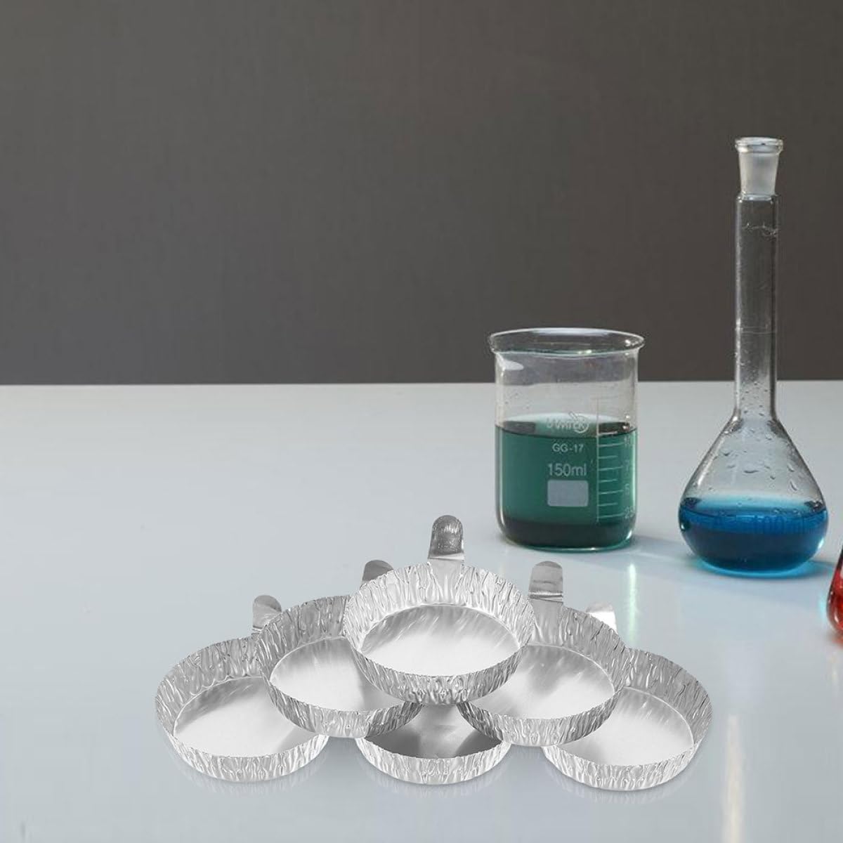 de Pesaje de Aluminio con Asas Prácticos y Fáciles de Llevar para Laboratorio 200 Platos Capacidad 42ml para Uso en Experimentos Científicos