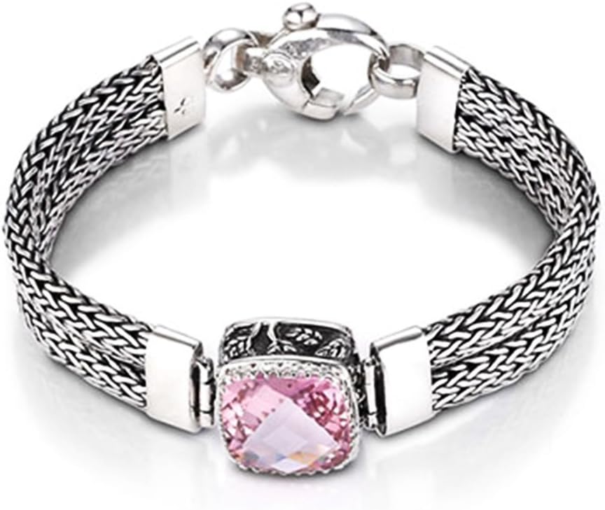 Sterling Silver This lovely sterling silver Sara Blaine bracelet features a 14mm morganite topaz