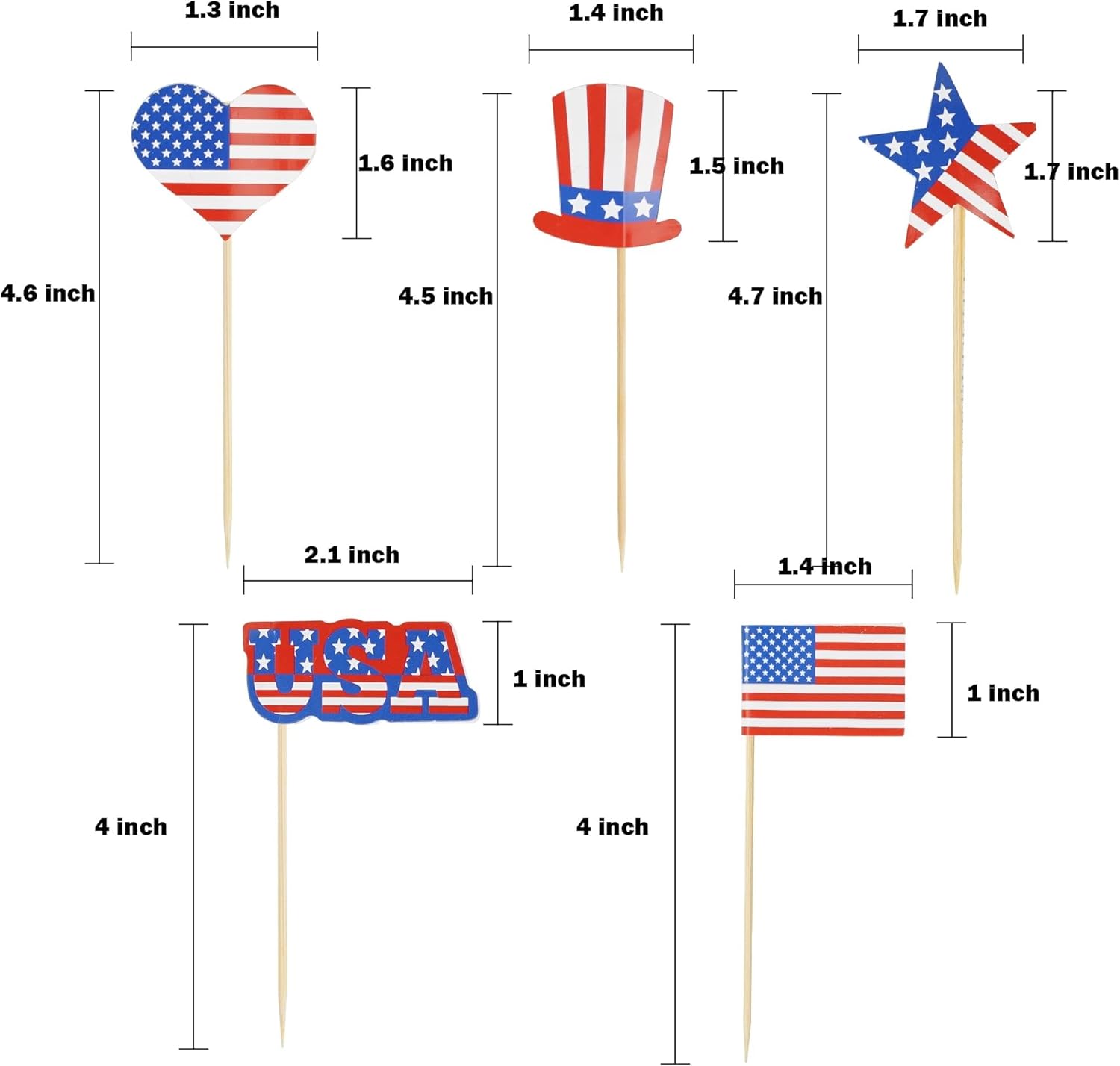 Upp erican Flag US Tooti Flags, Mini Sti Cupcake pers,