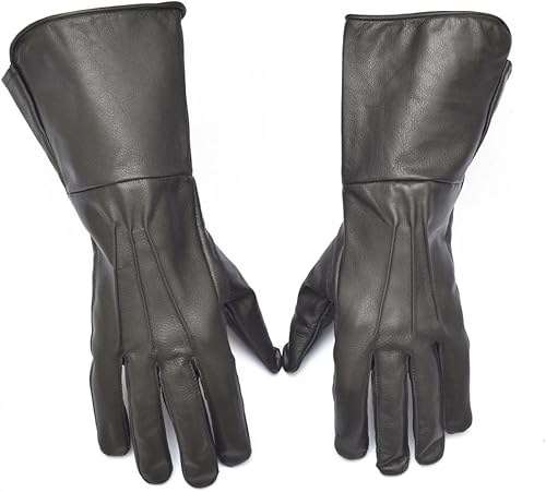 Guantes medievales de cuero cosplay guantes largo brazo puño