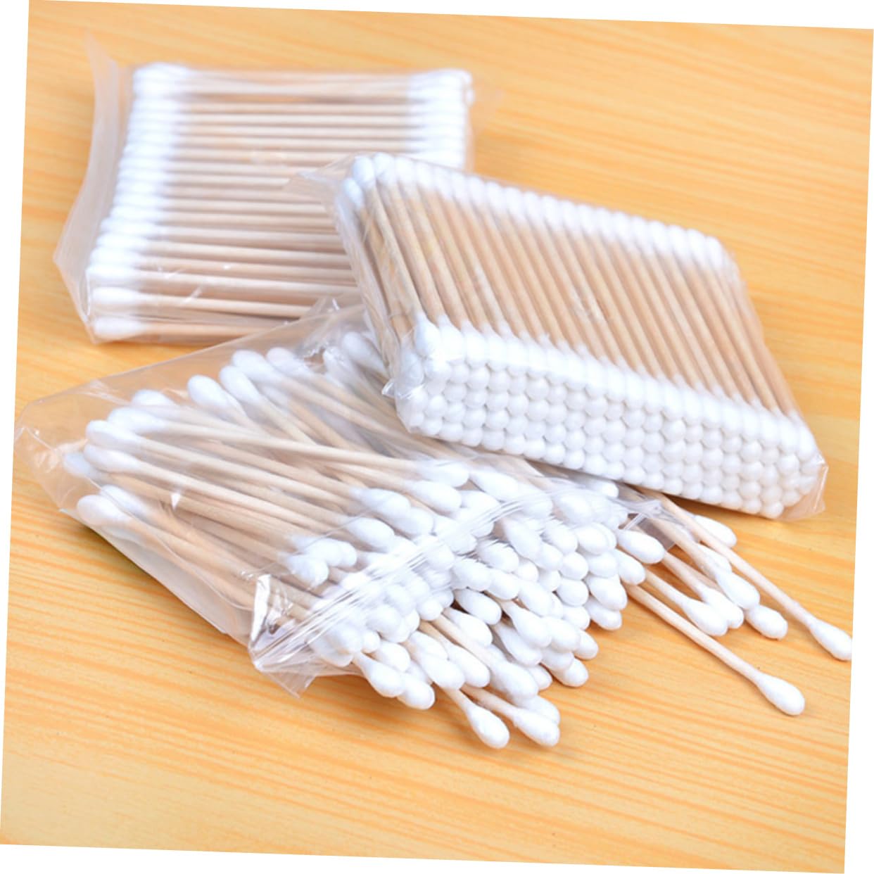 FRCOLOR 5pack Pack Disposable Double-ended Cotton Swabs for Makeup Application Ear Cleaning Removal Soft Cotton Tips Sticks Hygienic Versatile Use