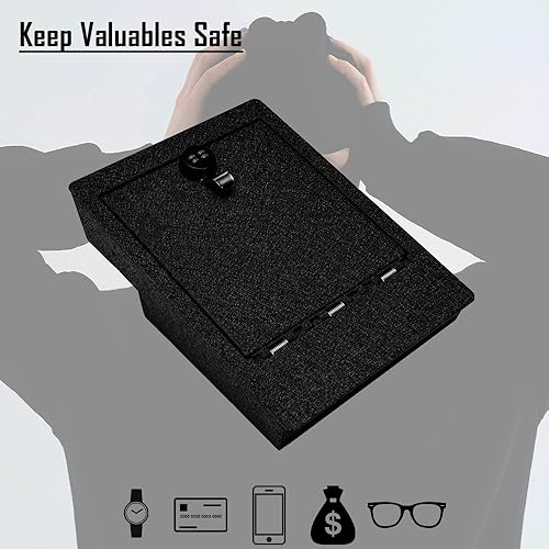 Vista 4 de WASAI Caja fuerte para armas debajo del asiento: caja de seguridad premium compatible con Chevrolet Silverado 2014-2019, GMC Sierra 1500, Silverado