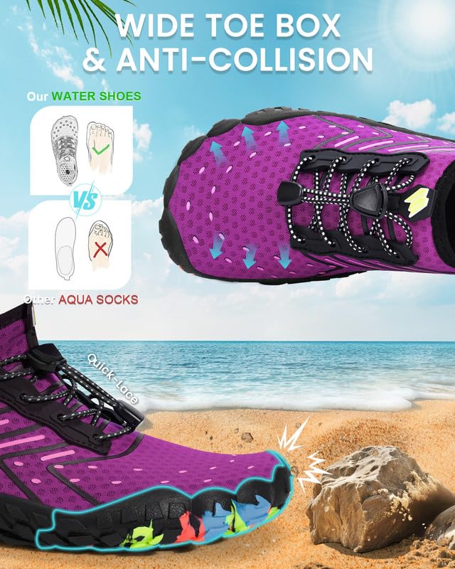 Image of Water Shoes for Women Men Quick-Dry Barefoot Shoes Breathable Aqua Socks for Swim Beach River Pool Lake Hiking Surfing Kayaking