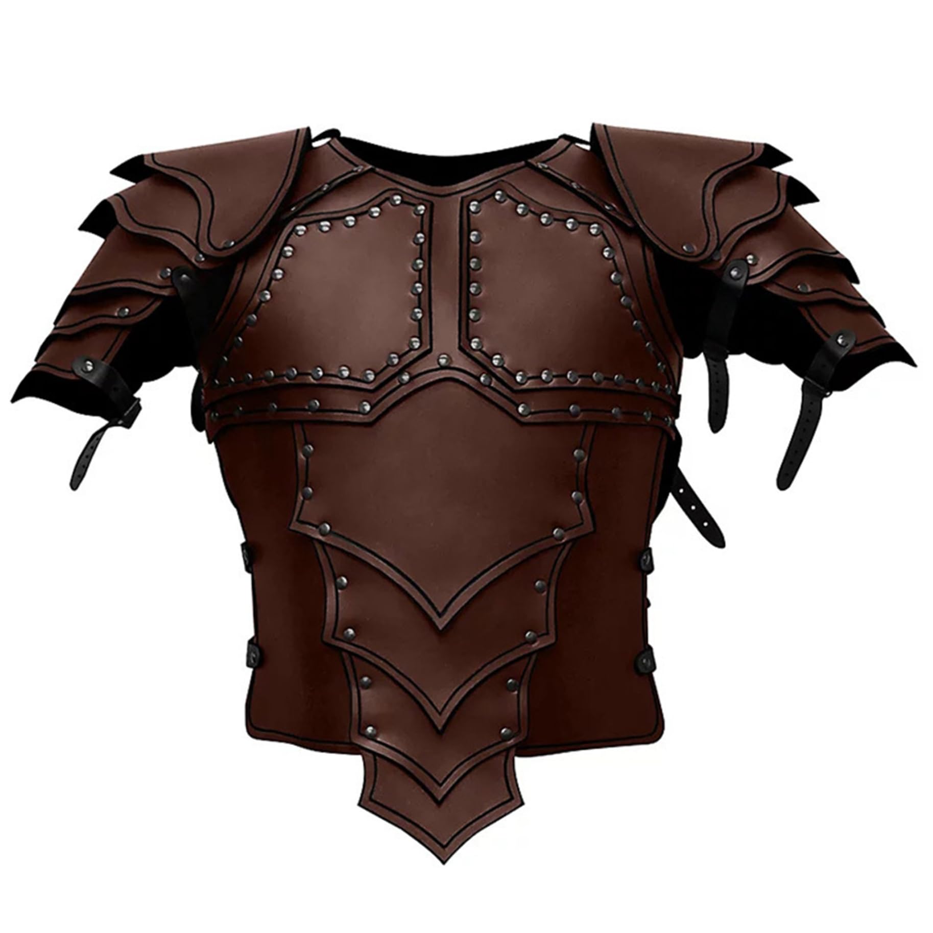 Armure de Coffre en Faux Cuir Médiéval, Armure de Gilet Réglable, Rétro Mercenaire Archer Chevalier, Accessoires pour Activités de Fête à Thème