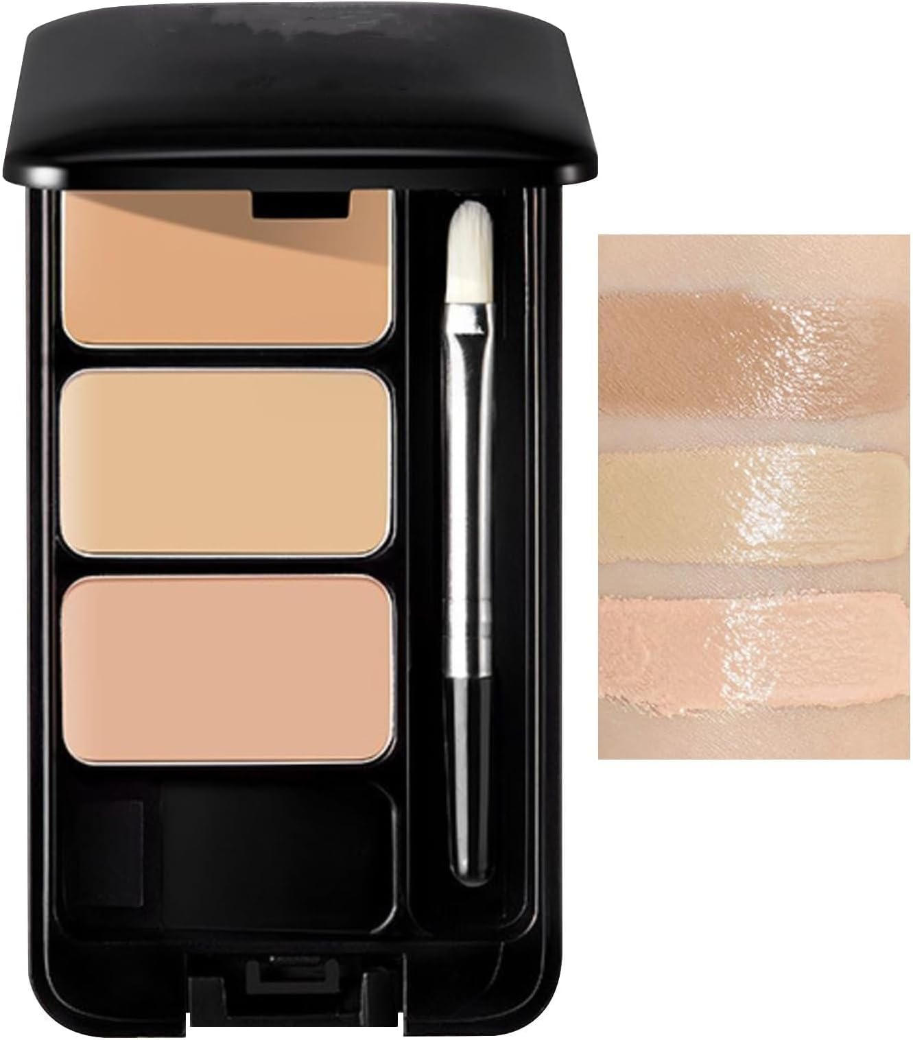 3 Colors Concealer Palette, Full Coverage for Dark Circles, Long Lasting Waterproof, Moisturizing Cream Contour Makeup, Professional Color Correcting