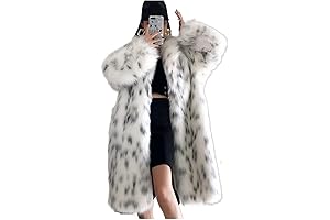 Women's Long Sleeve White Faux Fur Coat