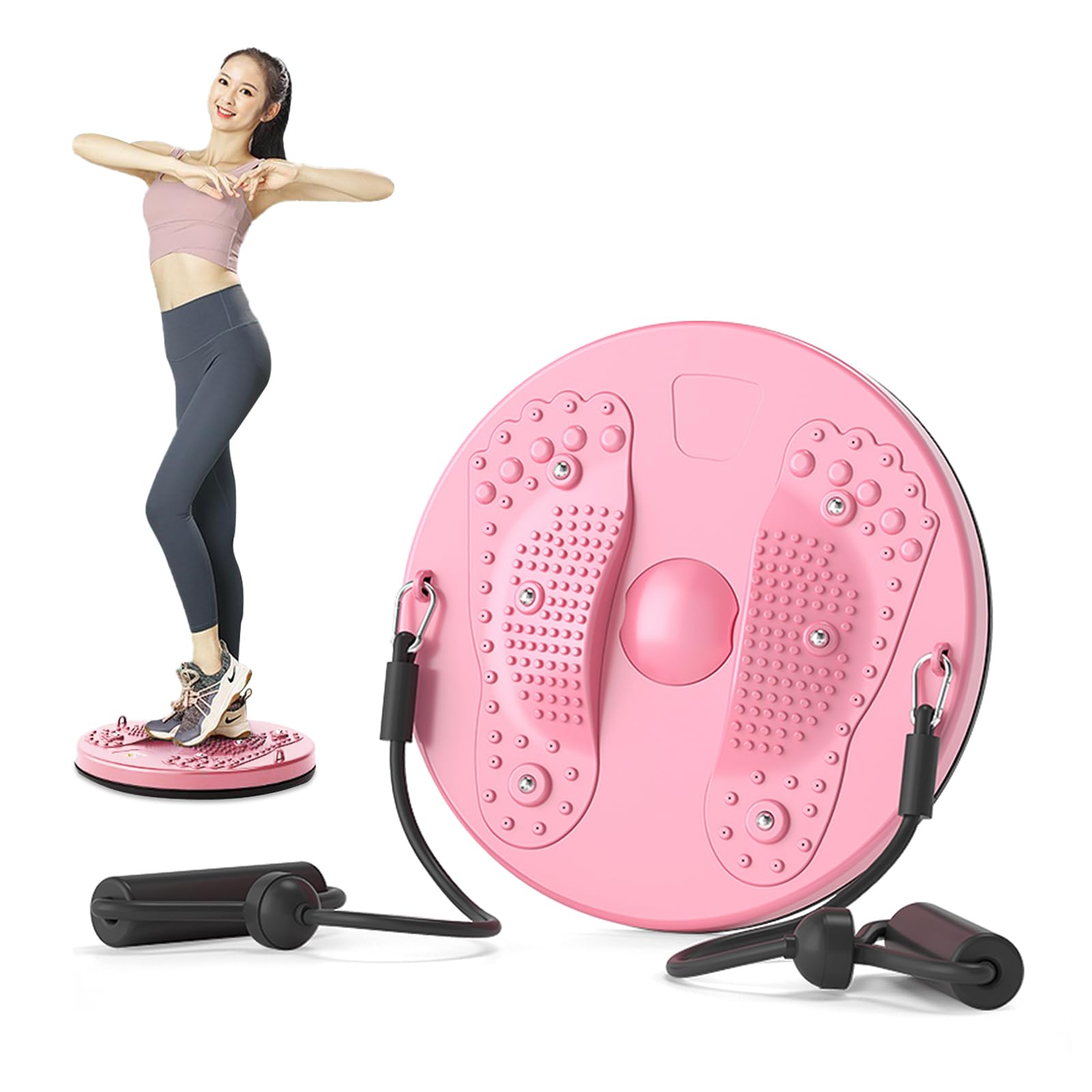 Disco de torsión de cintura de 27,5 cm para moldear el cuerpo con cordón para mujer, deportes en casa, ejercicio para cintura, ejercicio aeróbico, masaje, las plantas de los pies