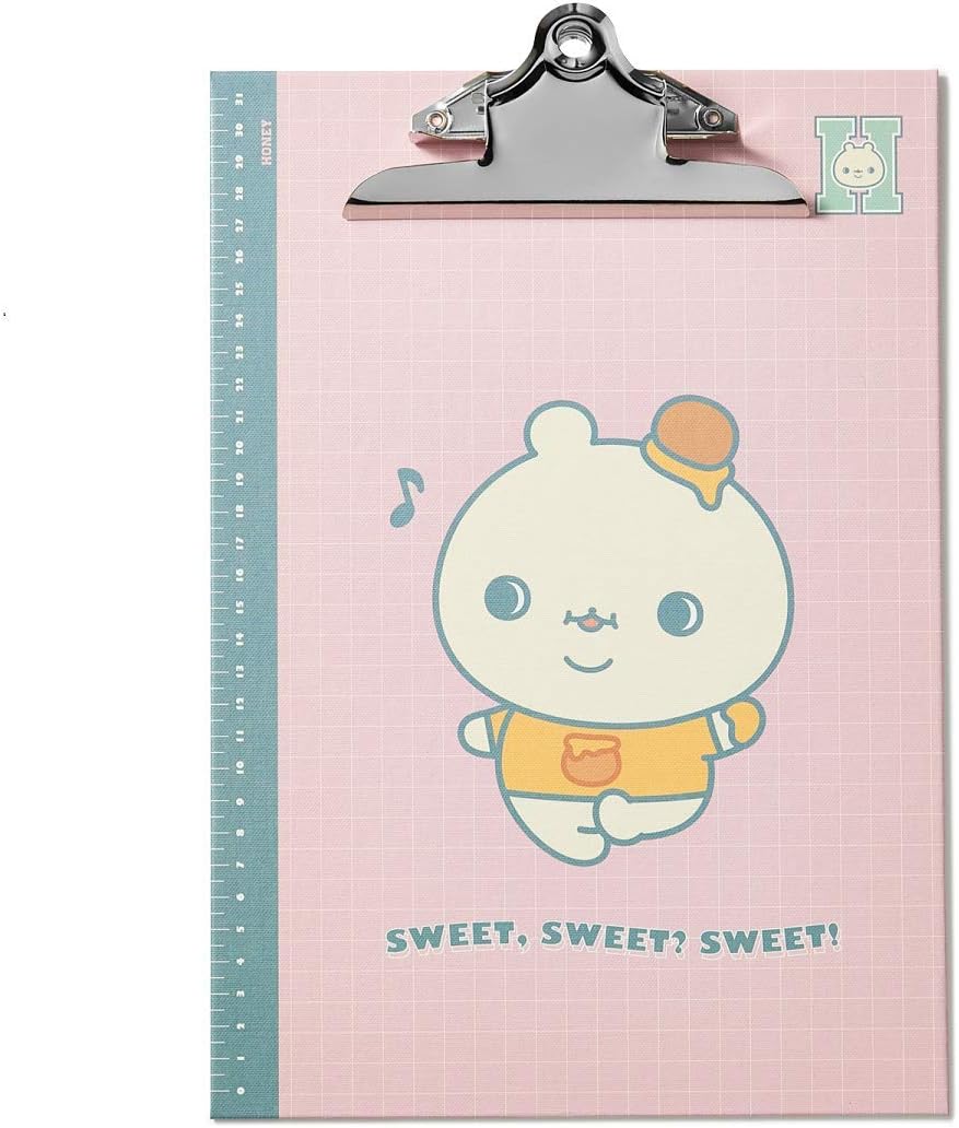 Clip Board - HONEYGOM - Strong Clipboard Clip Boards with Storage 100 Sheets of Paper 8.25 x 11.75 inch Seven Cuteness TWOTUCKGOM Characters Hardboard Holds Any Type of Documents