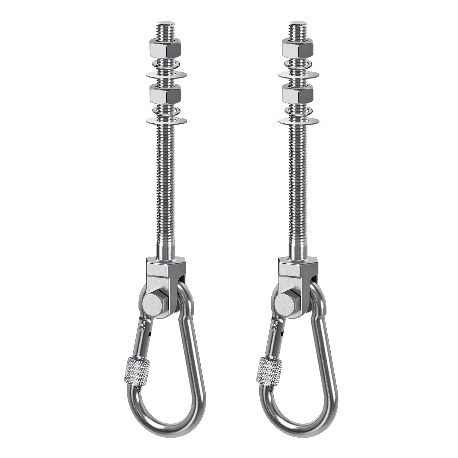 SELEWARE 2Pcs Heavy Duty Swing Hangers, 1500LB Capacity Stainless Steel Swing Set Hooks for Wood/Steel Beam, 5" x M2/5" Porch Swing Hardware for Playground Swing Hammock Chair Yoga Silk Punching Bag — image 1