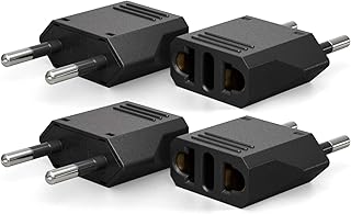 Unidapt European Travel Plug Adapter Type C - 4 Pack, US to Europe Pin Converter for Italy, Spain, Germany, France & More - Reliable Power Outlet Adaptor for EU Travel, Compact & Safe Design, Black