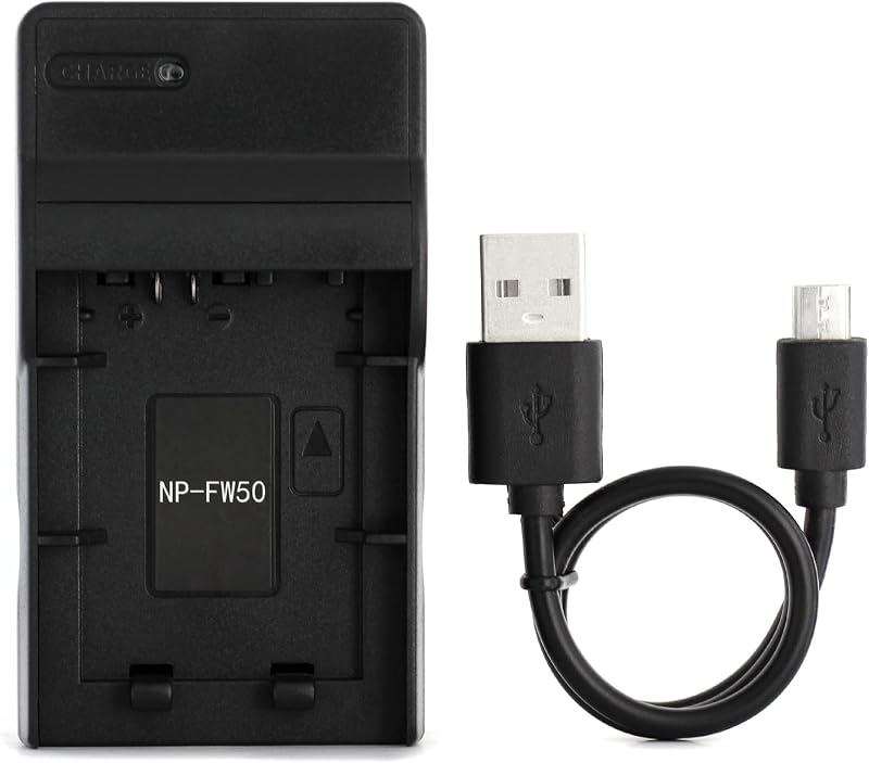 Norifon NP-FW50 USB Charger for Sony Alpha 6000, 5000, 5100, ILCE-6000 | Compaitible with Sony ILCE-7, NEX-5T, NEX-6, NEX-5R, NEX-7, NEX-5, NEX-3N, NEX-3, NEX-C3, SLT-A37 Camera