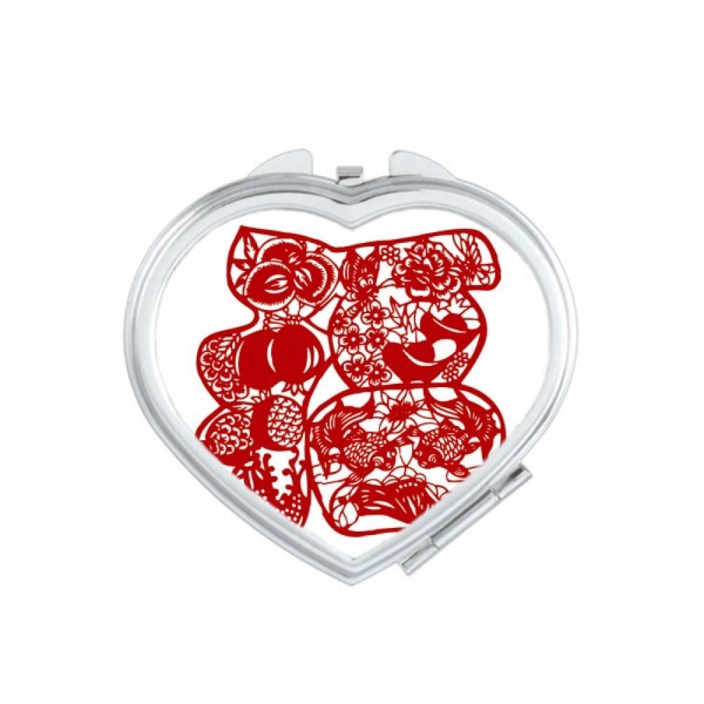Miroir compact portable mignon aux motifs papier bénédiction fleur