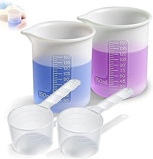 2Stück 150ML Waschmittel Dosierhilfe & 2Stück 50ML Messlöffel für Waschmittel Silikon Waschmittel Dosierer Dosierlöffel Waschpulver mit Skala für Flüssigwaschmittel Heimwerker Basteln DIY-Bastel Küche