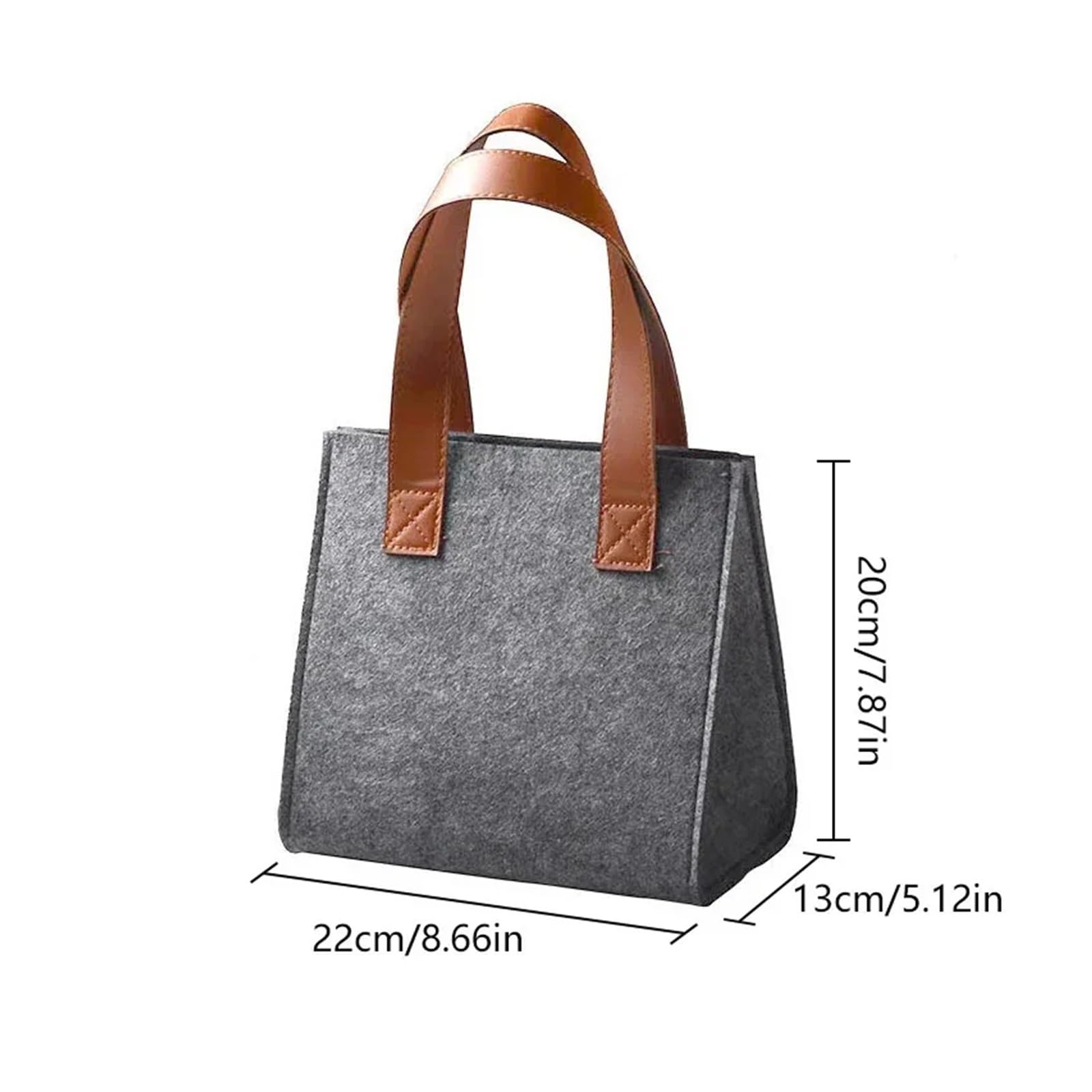 Damen-Einkaufstasche Aus Filz, Grau, Tragbare Einkaufstasche, Damen-Schultertasche, Laptop-Tasche, Organizer, Große Kapazität, Handtaschen Für Outdoor Trips, Picknick