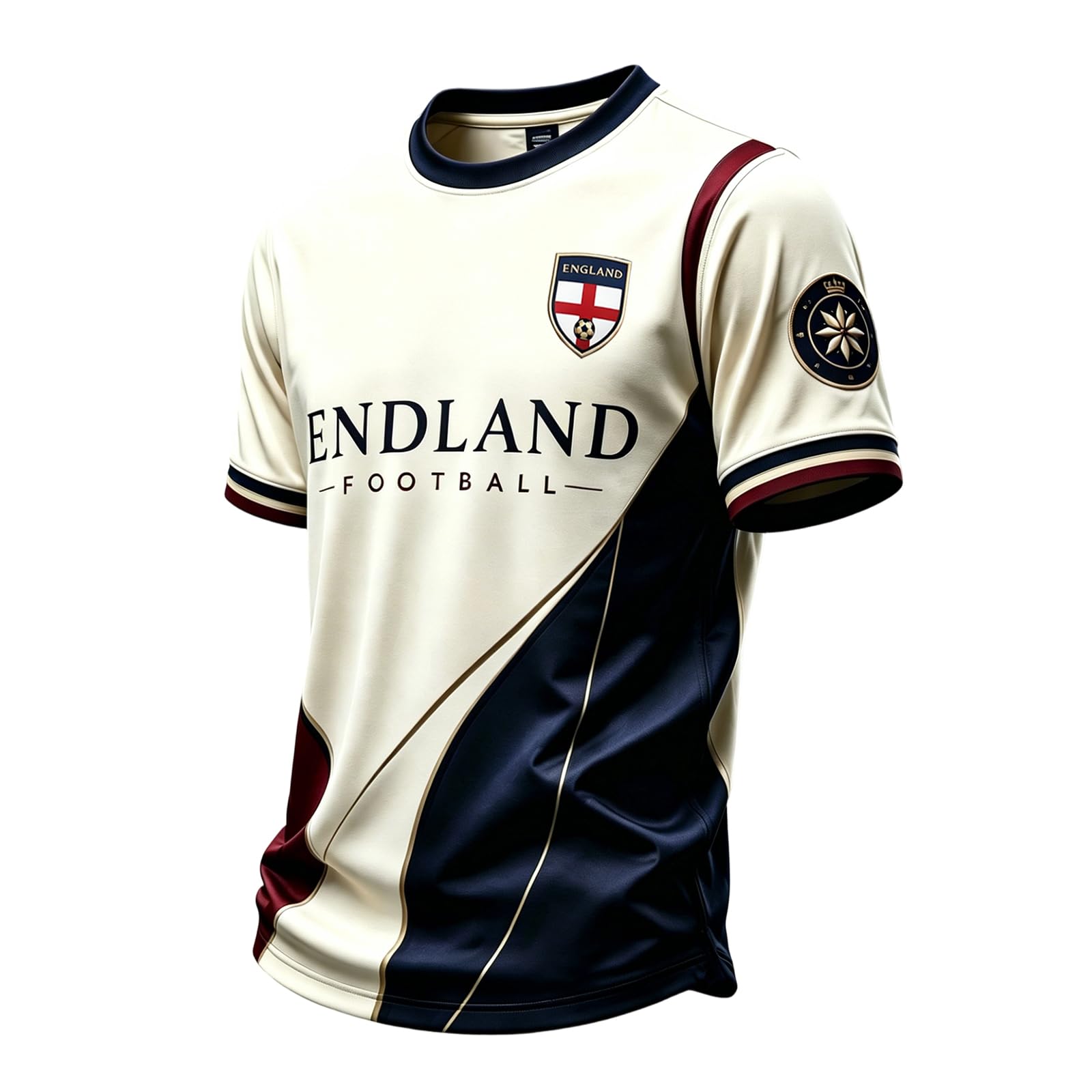 England Football Men's England World Cup Soccer Shirt Breathable Lightweight Short Sleeve Crew Neck Athletic Tops for Supporters and Fans 02-Beige XL