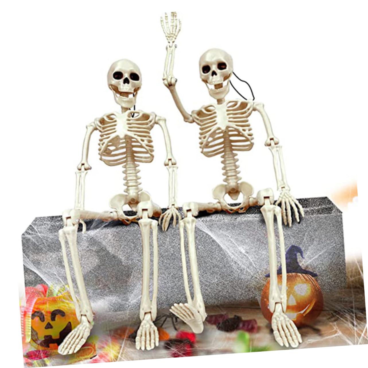 BESTonZON 4 Pz Scheletro di Halloween scheletro decorazione della casa stregata oggetti di scena 4 pezzi halloween party regalini halloween arredamento scheletro di Halloween plastica