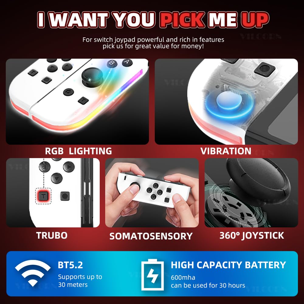 Amazon.com: VILCORN Replacement Joypad L/R Pro Controller