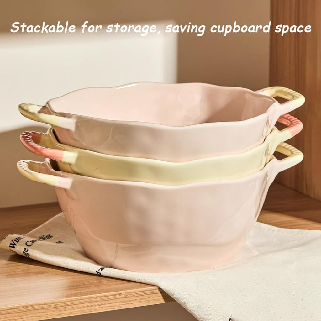 Bowls For Soup, Bowl with Handle, 1400ml Ceramic Large Serving for Soups, Stews, Pasta Dishes