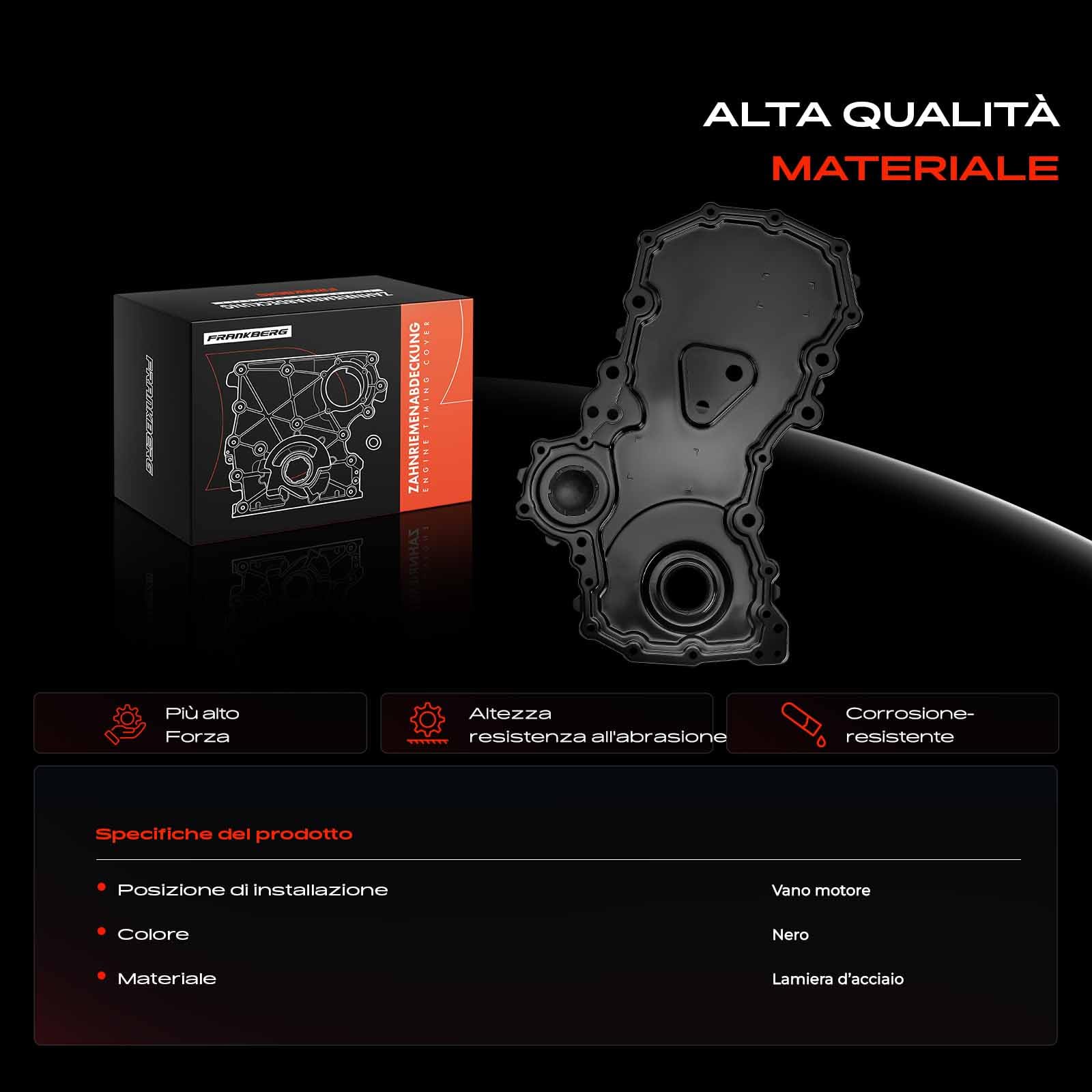 Frankberg Coperchio della cinghia di distribuzione diesel 2005433 | Compatibile con: Autobus Transit V363 FAD FBD, Autobus Transit Custom V362 F3, Transit V363 Box FCD FDD