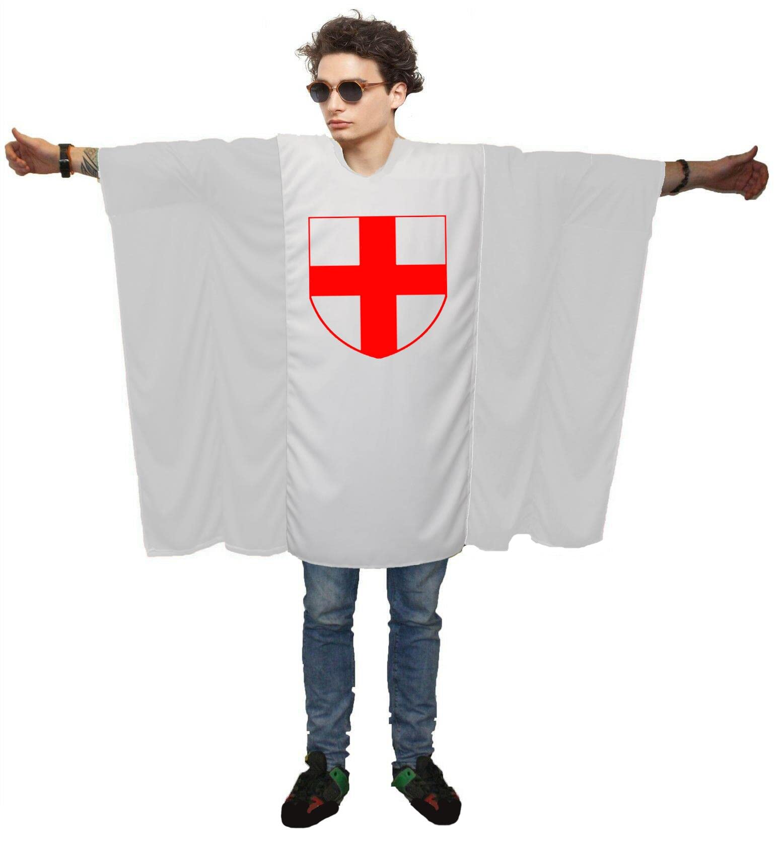 Adults National World Flag Country Themed Poncho Patriotic Sports Supporters Fancy Dress [England]