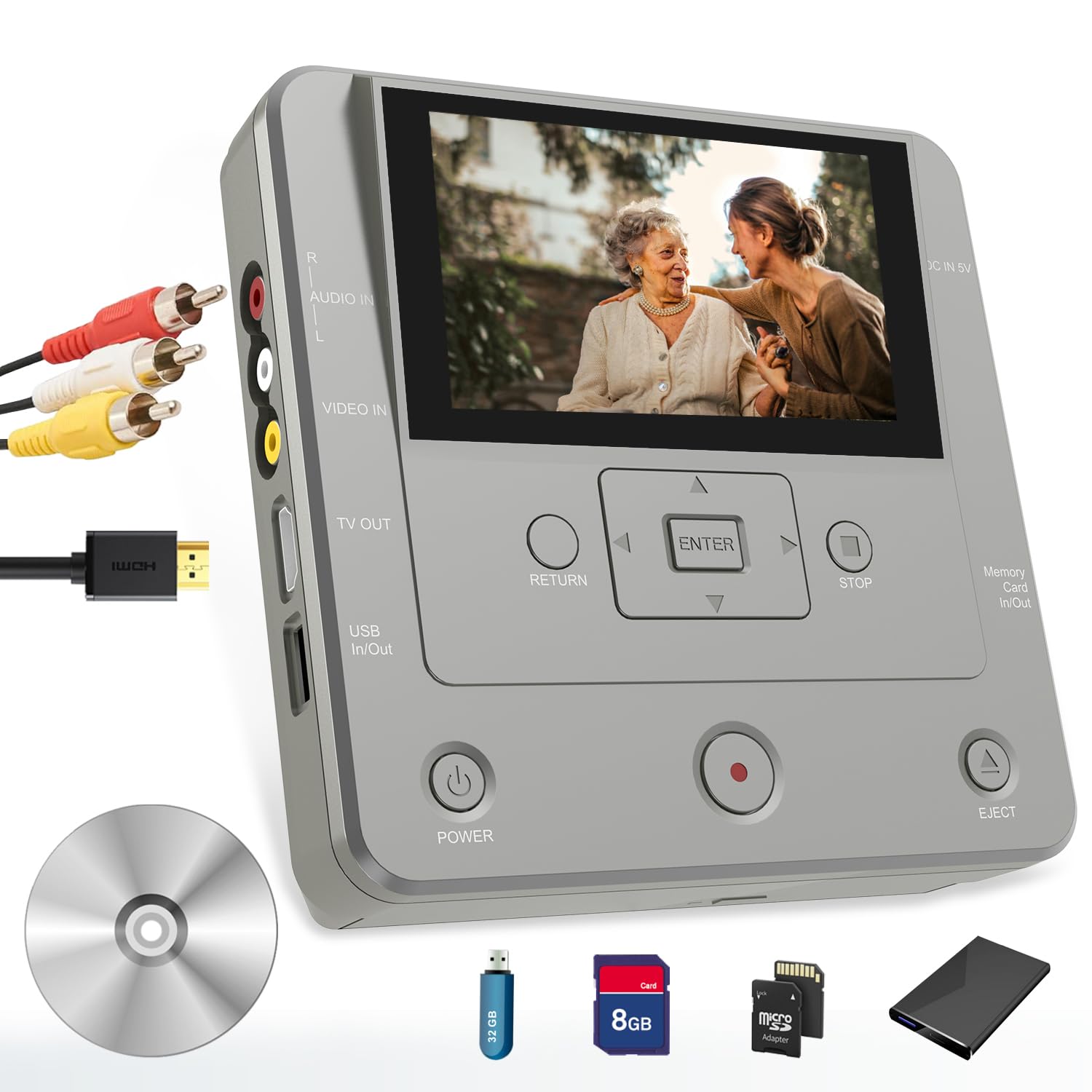 VHS to DVD Recorder, VHS to DVD Converter Machine, Convert VHS/VCR/Camcorder/Hi8 Tapes to DVD/USB/SD Card,Smart Phone WiFi to DVD/USB/SD/HDD Copy, WiFi APP DVD Recorder【Comes with AV Cable & 10 DVD-R】