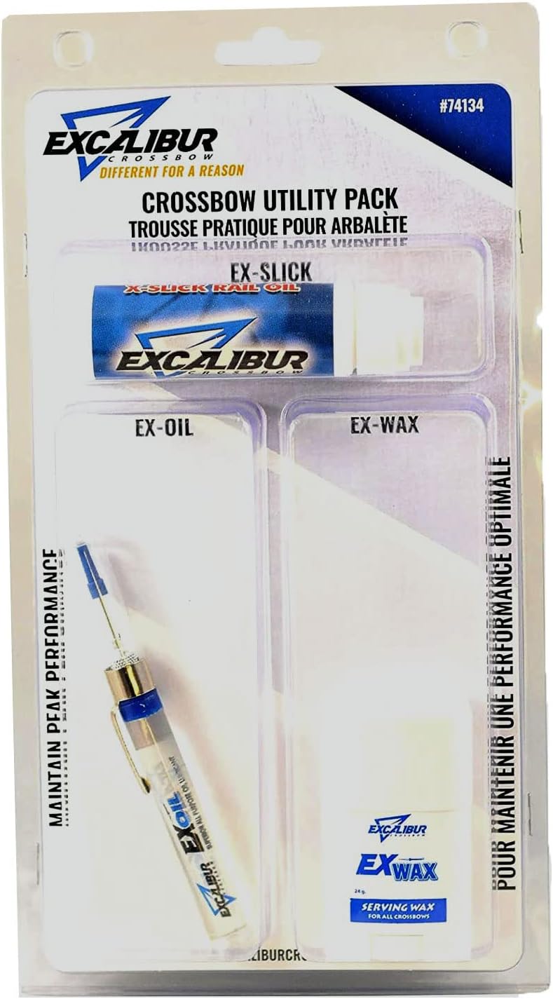Excalibur Utility Pack | Archery Hunting Versatile Crossbow Maintenance Kit for String, Rails & Trigger | Ex-Wax, X-Slick and Ex-Oil Included