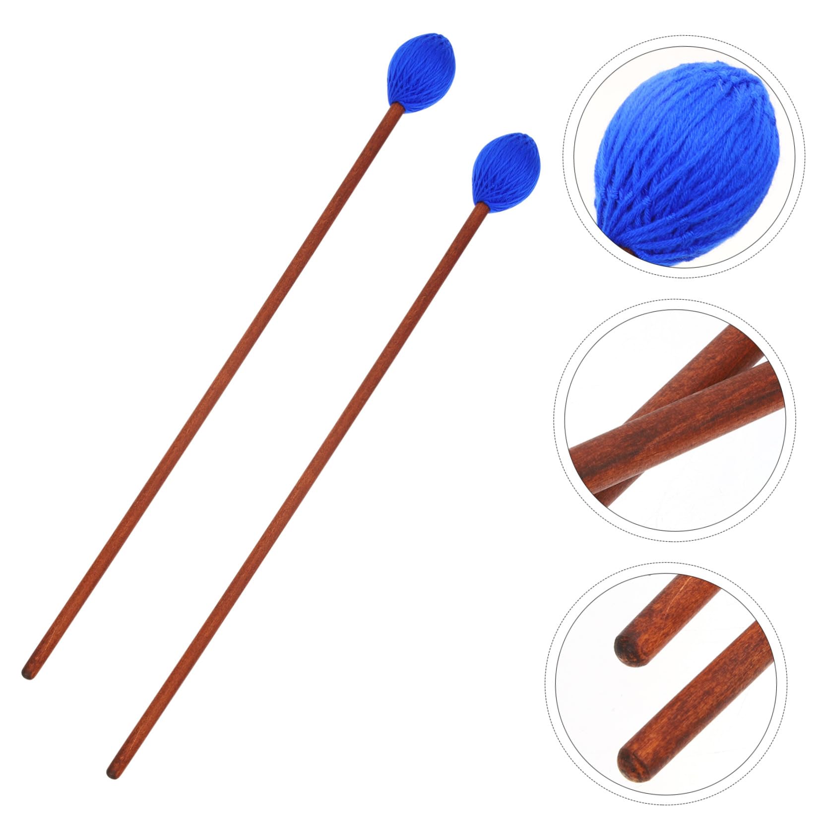 2 Piezas de Baquetas de Percusión para Instrumentos de Marimba Mango de Arce y Lana, Accesorio Ligero y Seguro para Músicos Profesionales Color Aleatorio