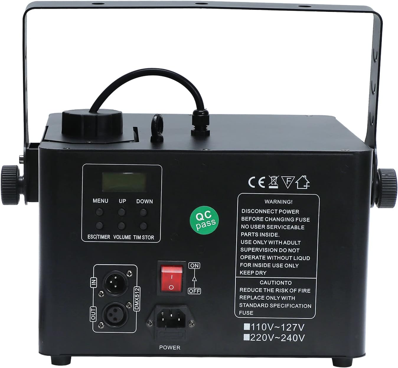 1500W Haze Machine with Remote Control & DMX, Low Profile Fog Machine for Stage, DJ, Wedding, Theater, and Party Effects-Black
