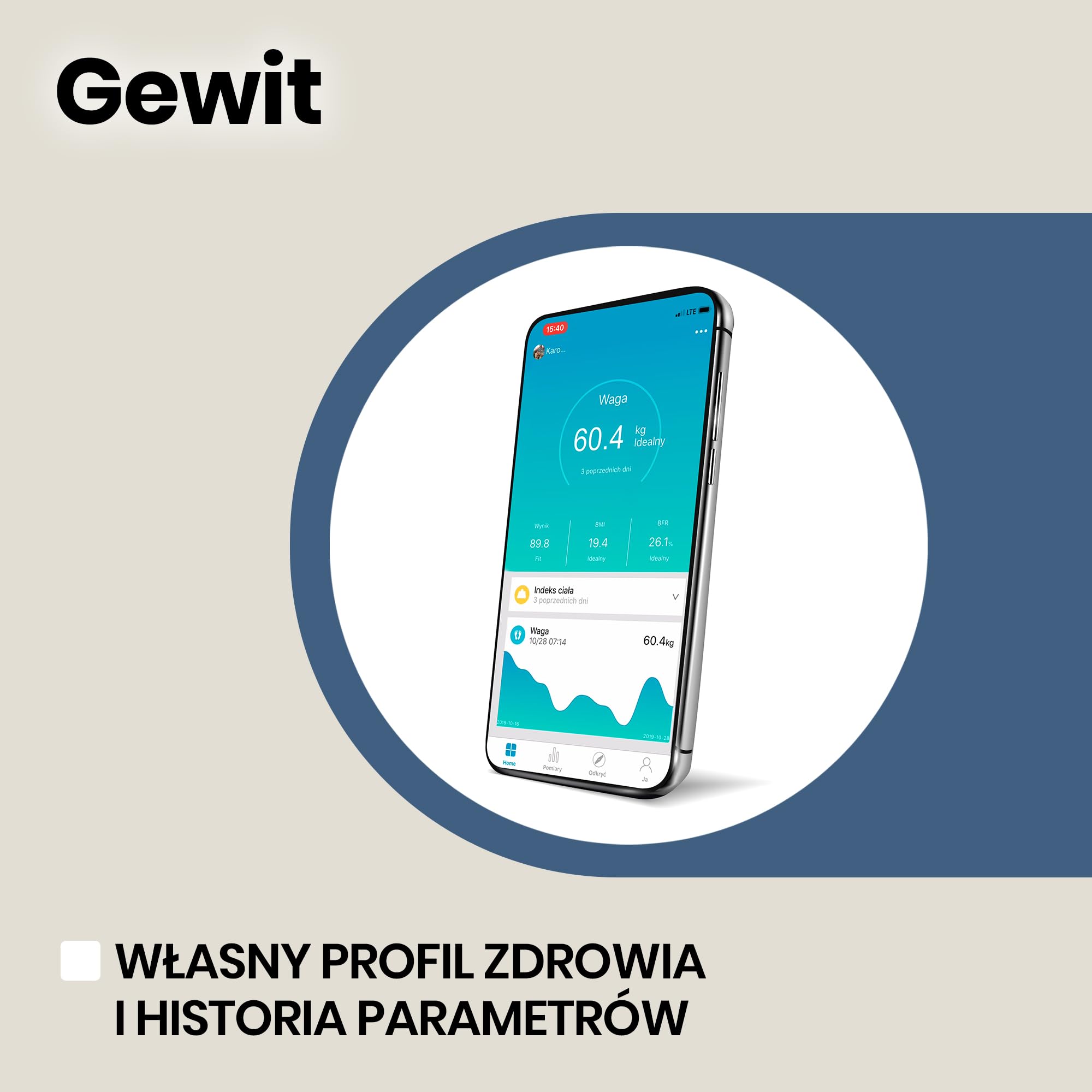 Zeegma ZE-GEWIT Waga Łazienkowa, Szkło, Biały