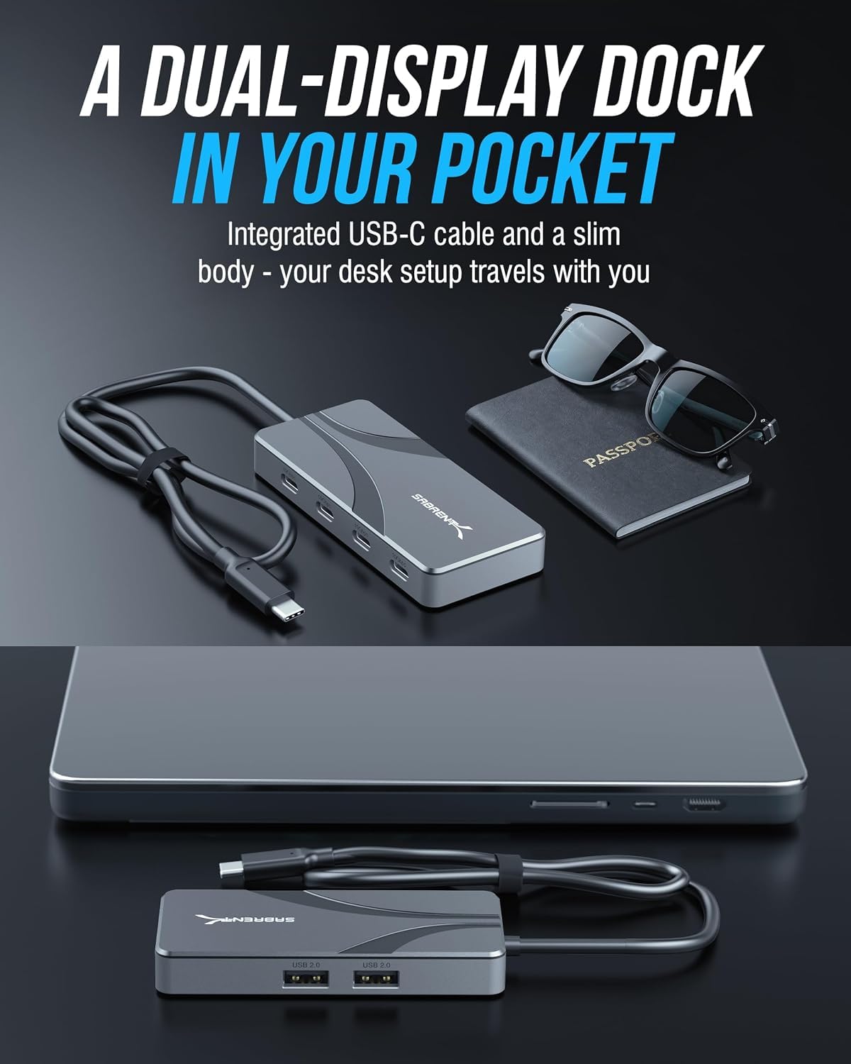 SABRENT OMNIPORT - Hub USB C 7D y Estacion de Acoplamiento