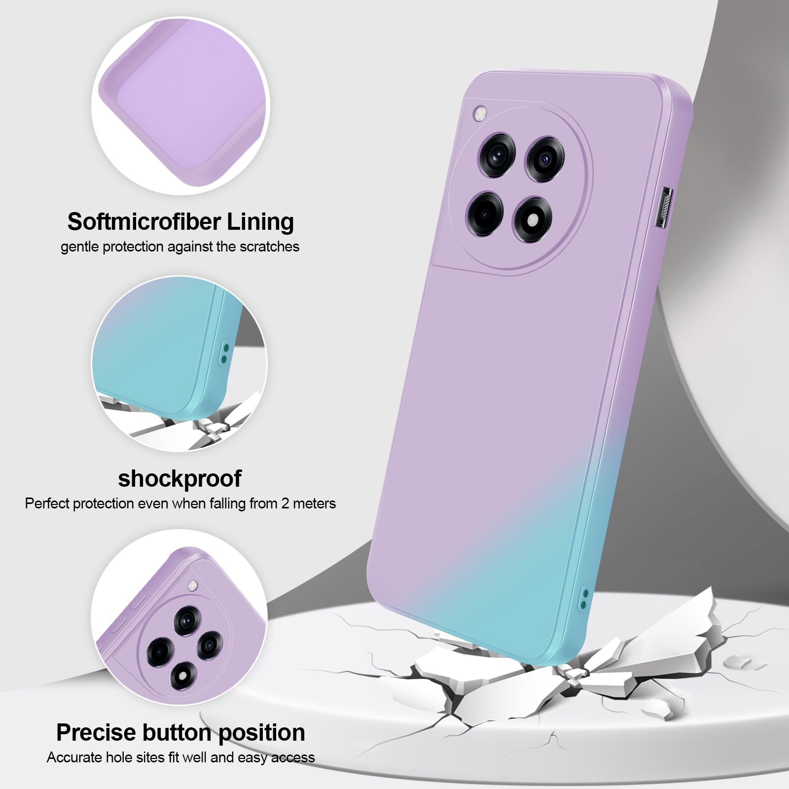 GiiYoon Case Compatible with Oneplus 12R, Silky-Soft Touch Full-Body Protective Phone Silicone Case - Image 2