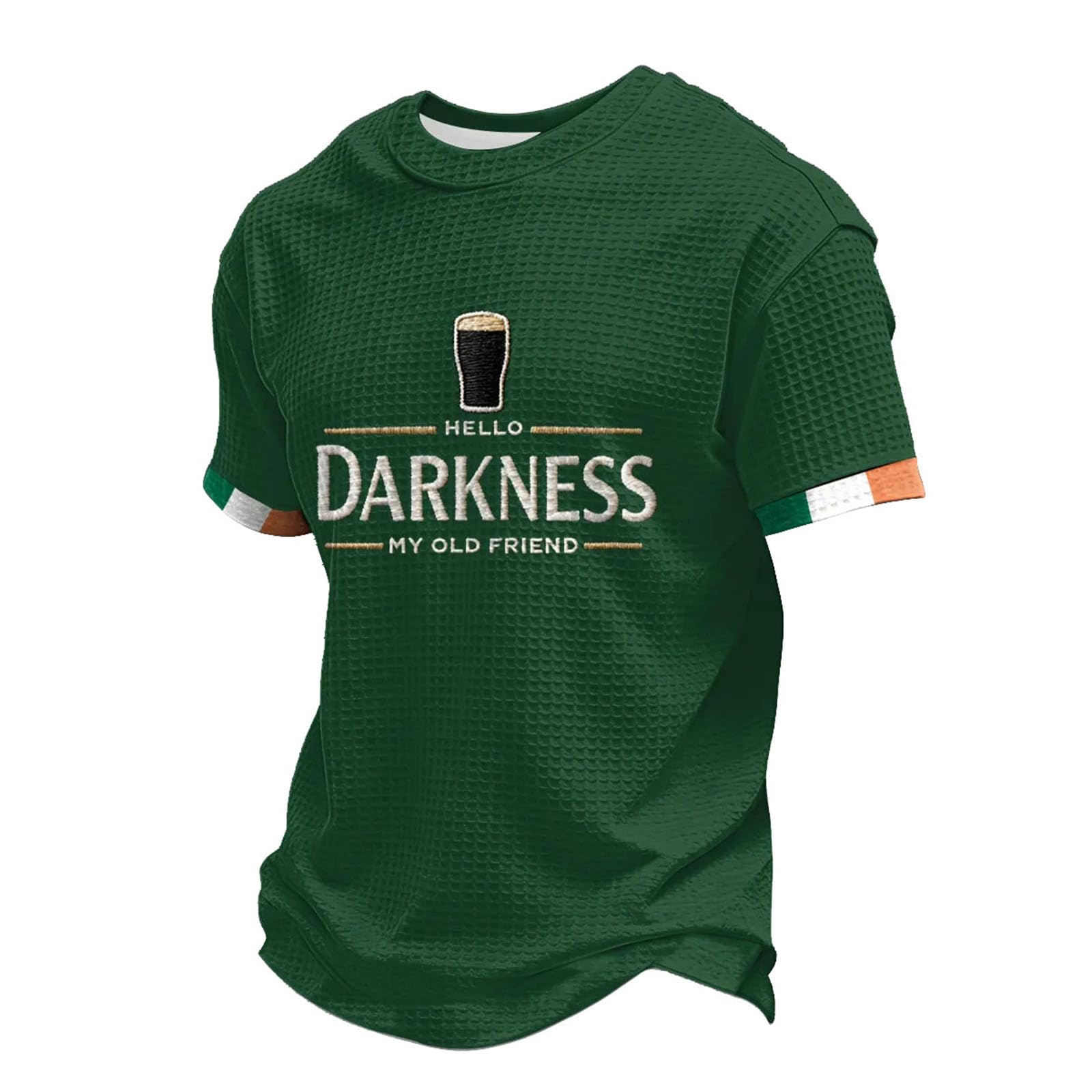 Men's Hello Darkness My Old Friend T-Shirt Irish Beer Shirt Short Sleeve Ireland Tee