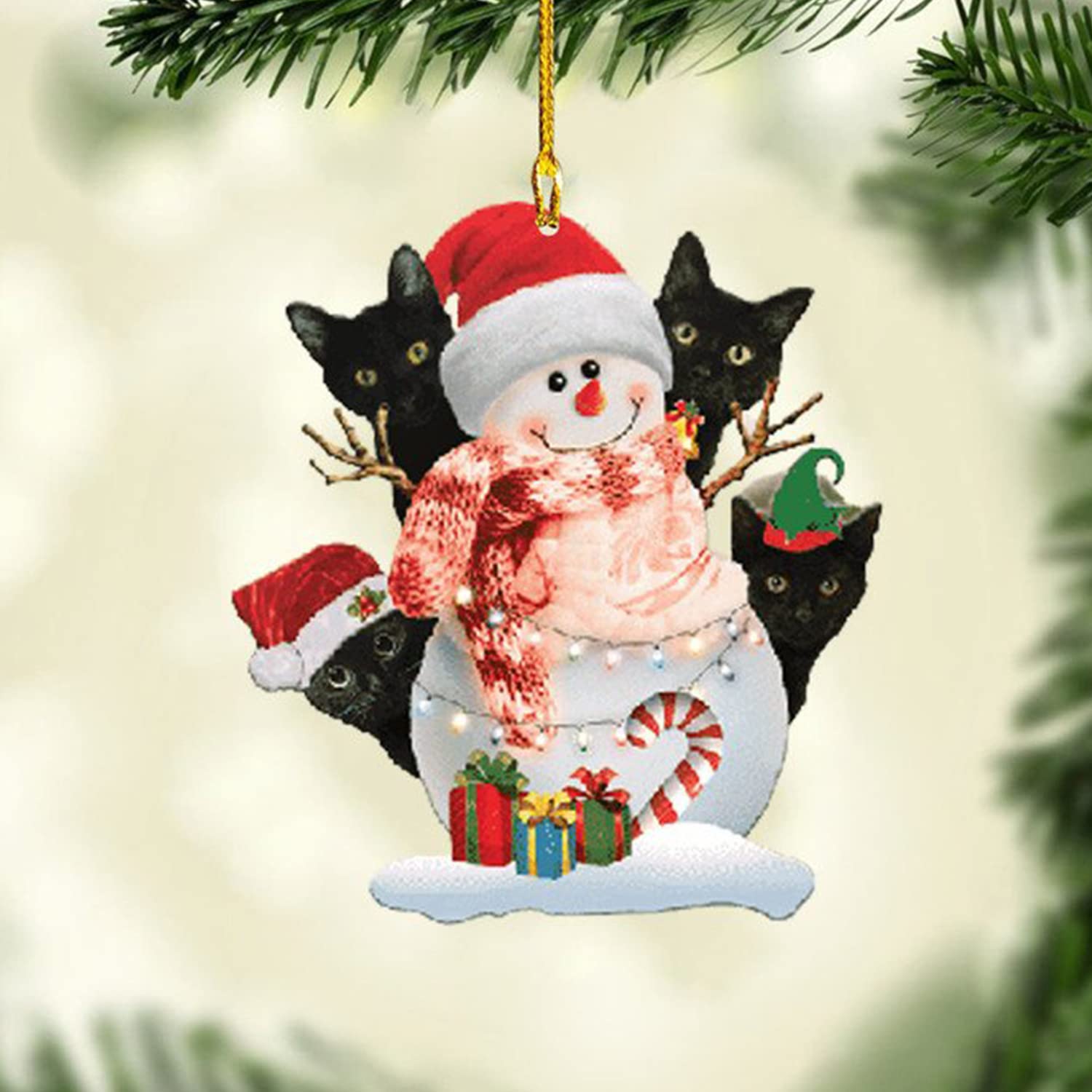 Christmas Tree Made Out Of Black Cats