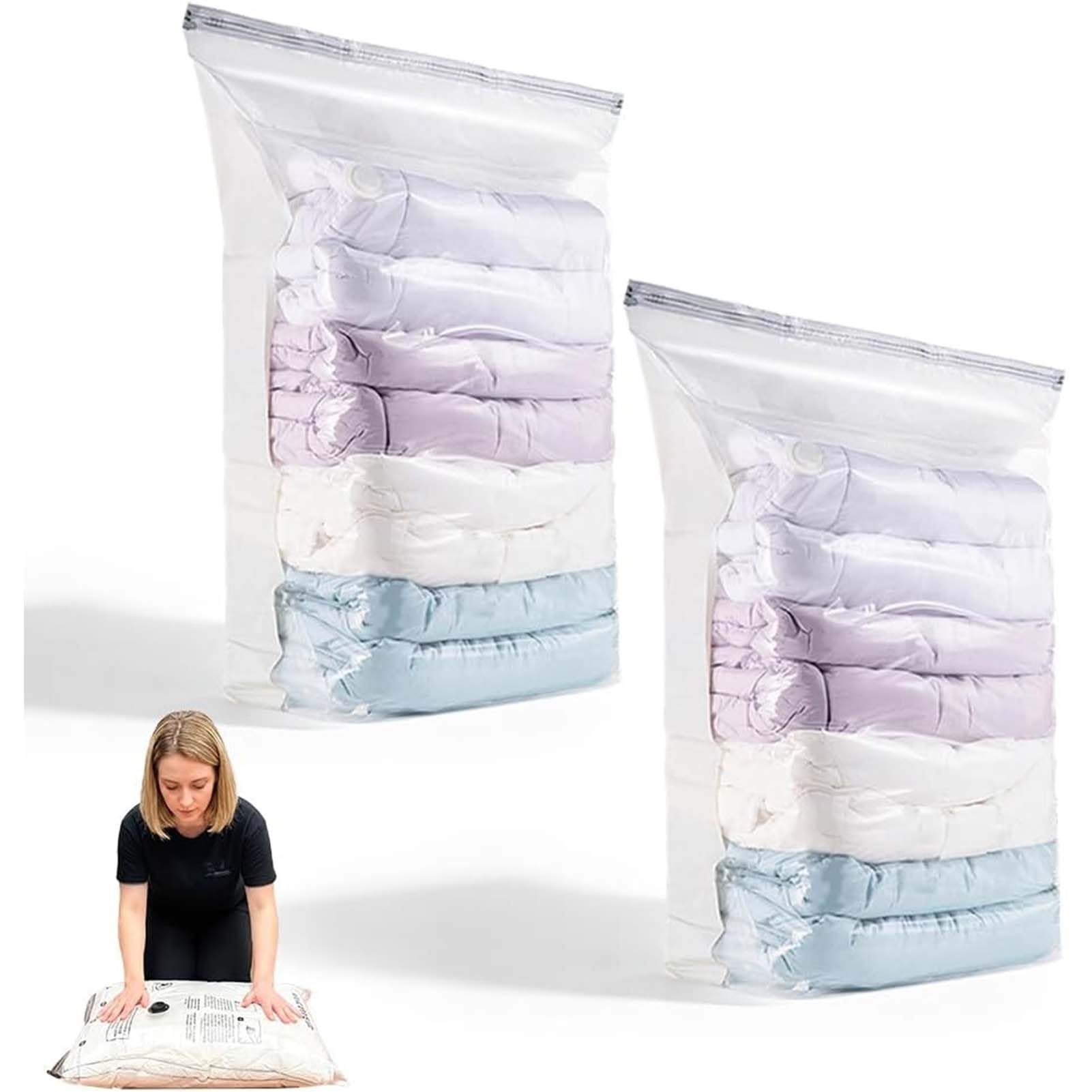 DTSXFTLY Vacuum Storage Bags No Pump Compression Space Saver 3D