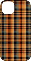 Vista 15 de Plaid Orange Brown Fall Harvest Muted Colors Print Pattern Case for iPhone 16