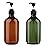 Yebeauty Empty Pump Bottle Dispenser, 17oz/500ml Lotion Soap Shampoo Pump Bottles Large Bottle with Pump Plastic Refillable Containers Pack of 2,Brown Green