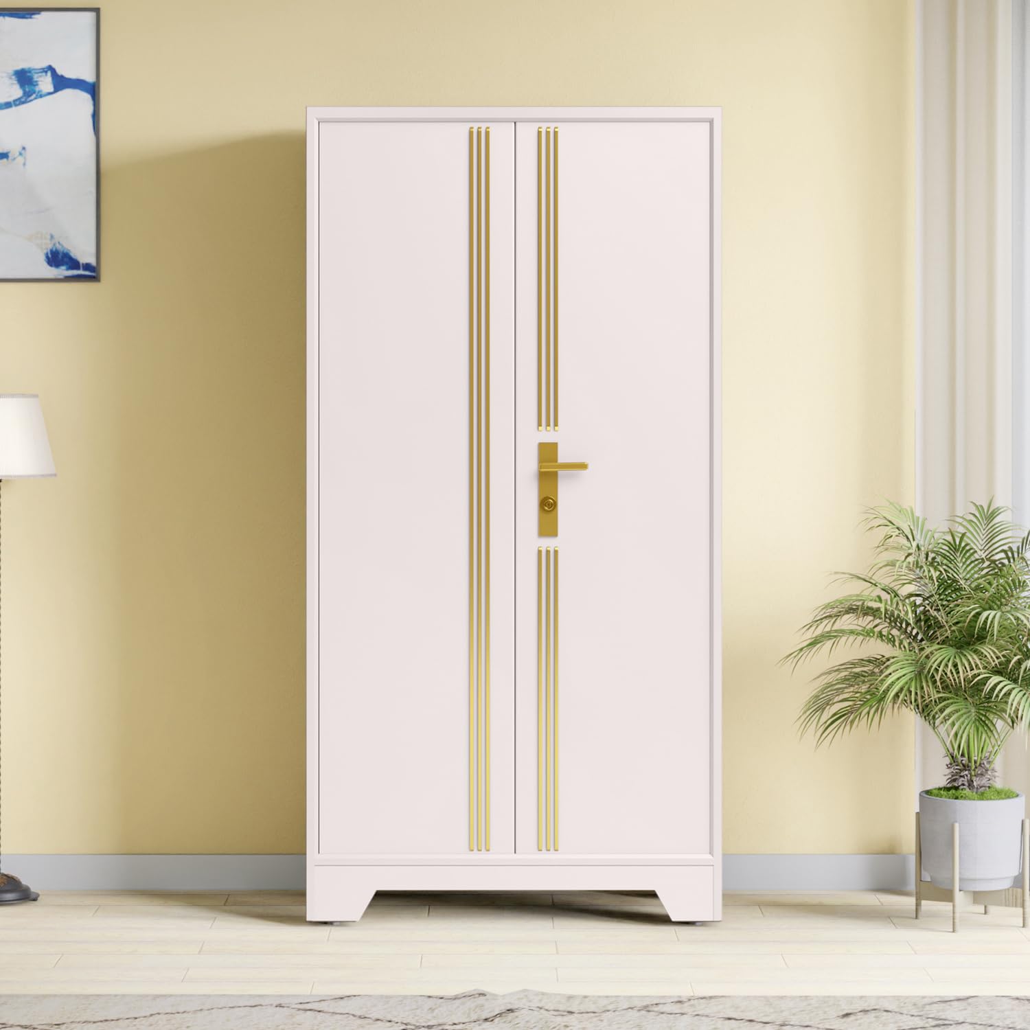 Interio by Godrej Centurion Plus 2-Door Steel Almirah with Motion Sensor Lights (Bridal Blush), 1-Year Warranty, 1 Locker, 2 Drawers-picture-31