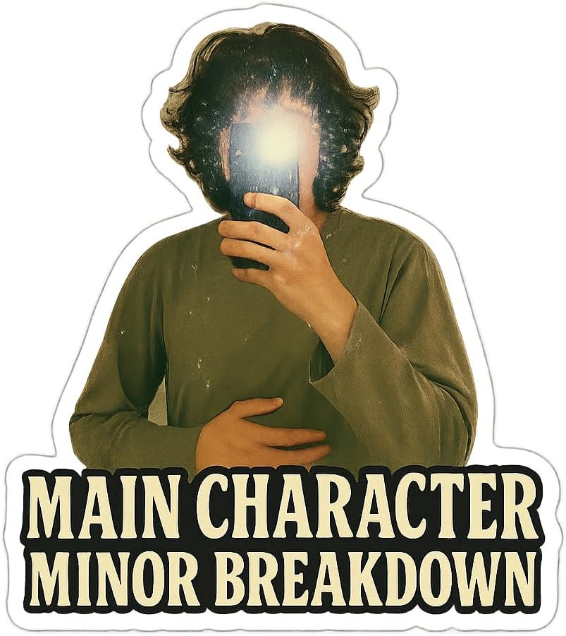 Mirror Selfie Flash Obscured Face Authentic Messy Flash Sticker (2.75" x 3")